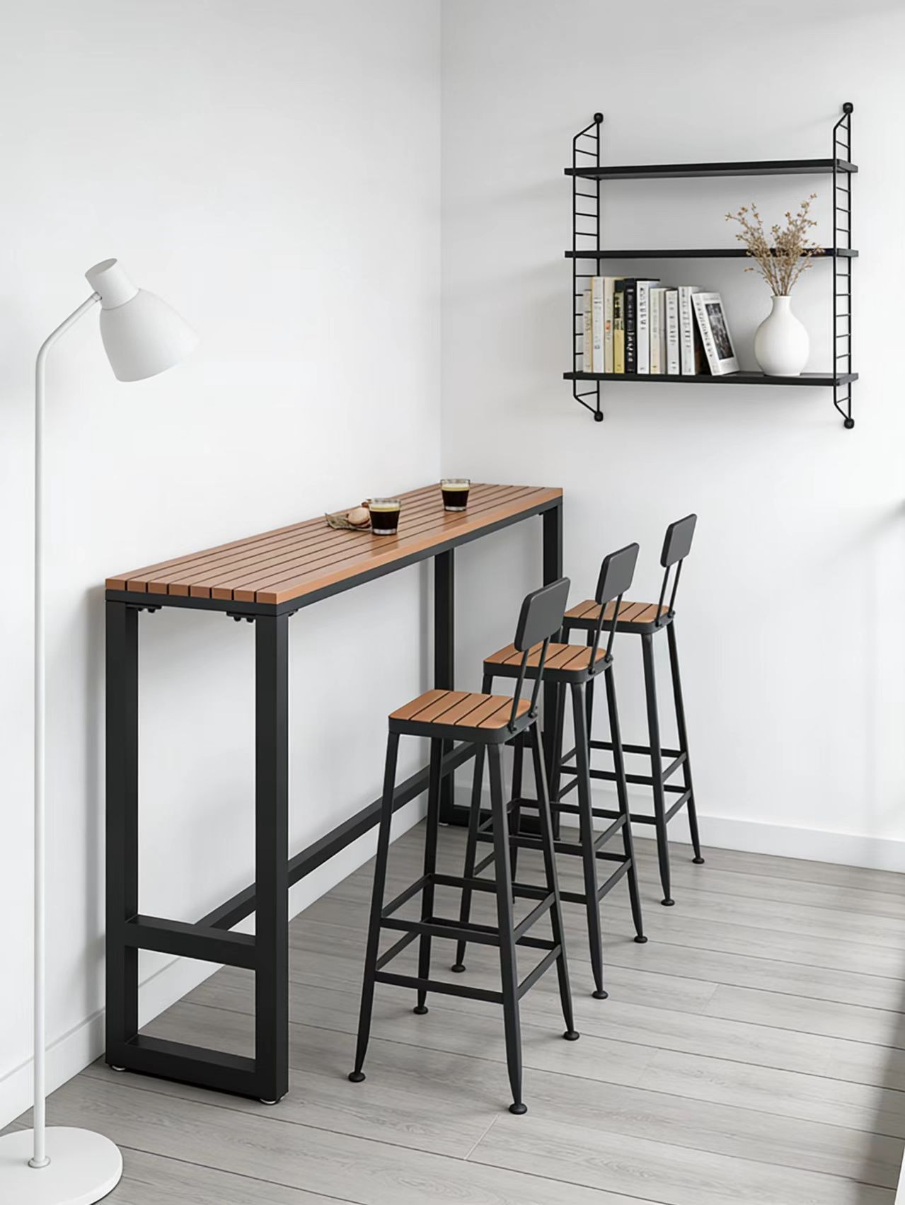 Bar Stool Table and Chair,Kitchen Table with Stools,High Bar Table with Stools EaseNeat Modern Commercial Waterproof Metal Set for Milk Tea Coffee Shop Outdoor Table and Chair