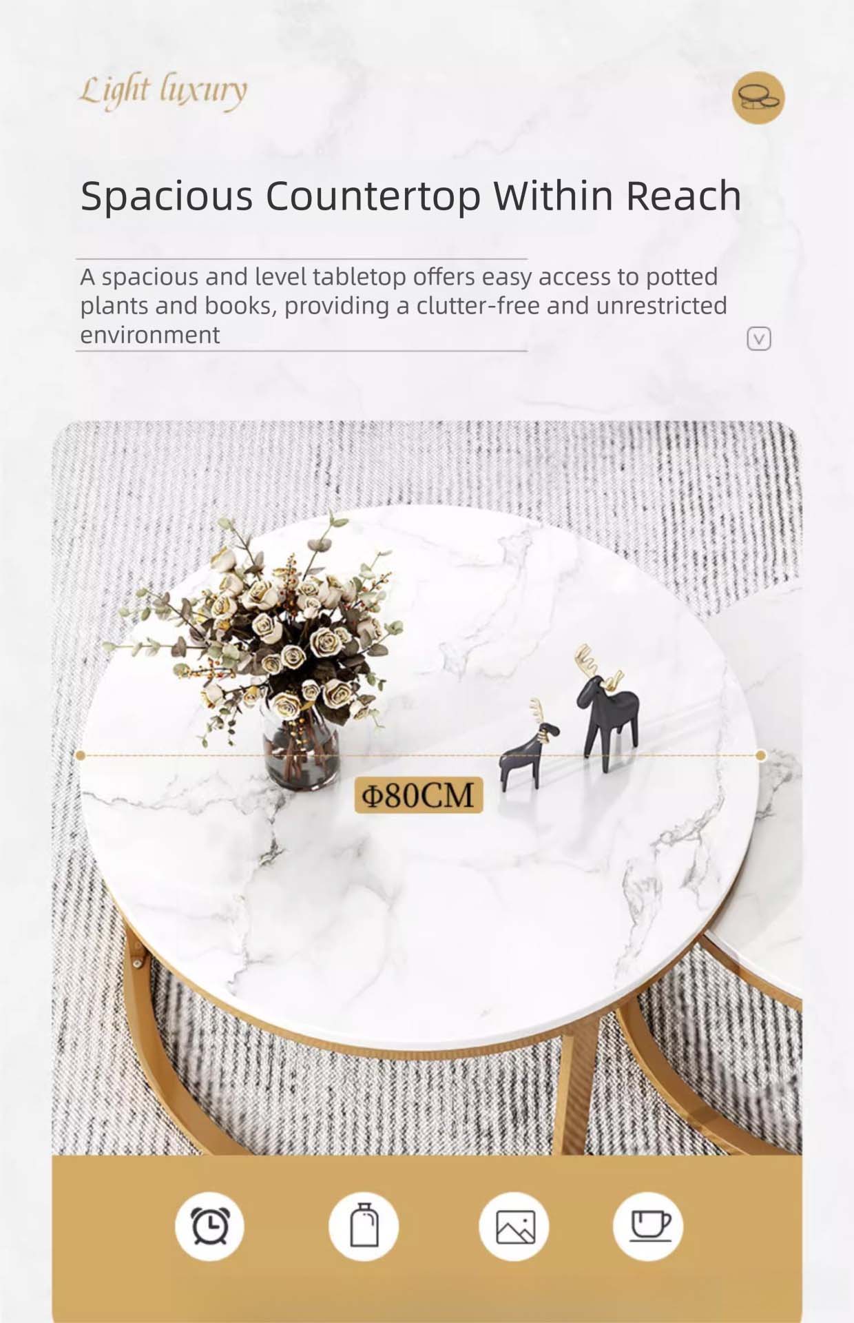 Coffee Table,Modern Coffee Table Sets,Root Coffee Table Wholesale Nordic Style Round Dining Table With Stainless Steel Frame for Bedroom Balcony