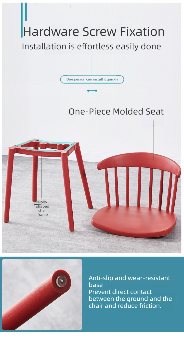 Plastic Dining Chair,Modern Plastic Dining Chairs,Plastic Dining Chairs Set of 4 EaseNeat Ergonomic PP Plastic Dining Chair Lightweight Portable for Daily Home Commercial Use