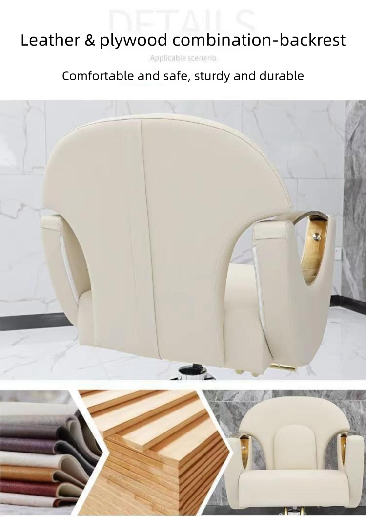 Barber Chair,Black Barber Chair,Barber Chairs Wholesale Supplier Metal Frame Adjustable Height Swivel With Footrest Barber Chair for Bedroom Living Room