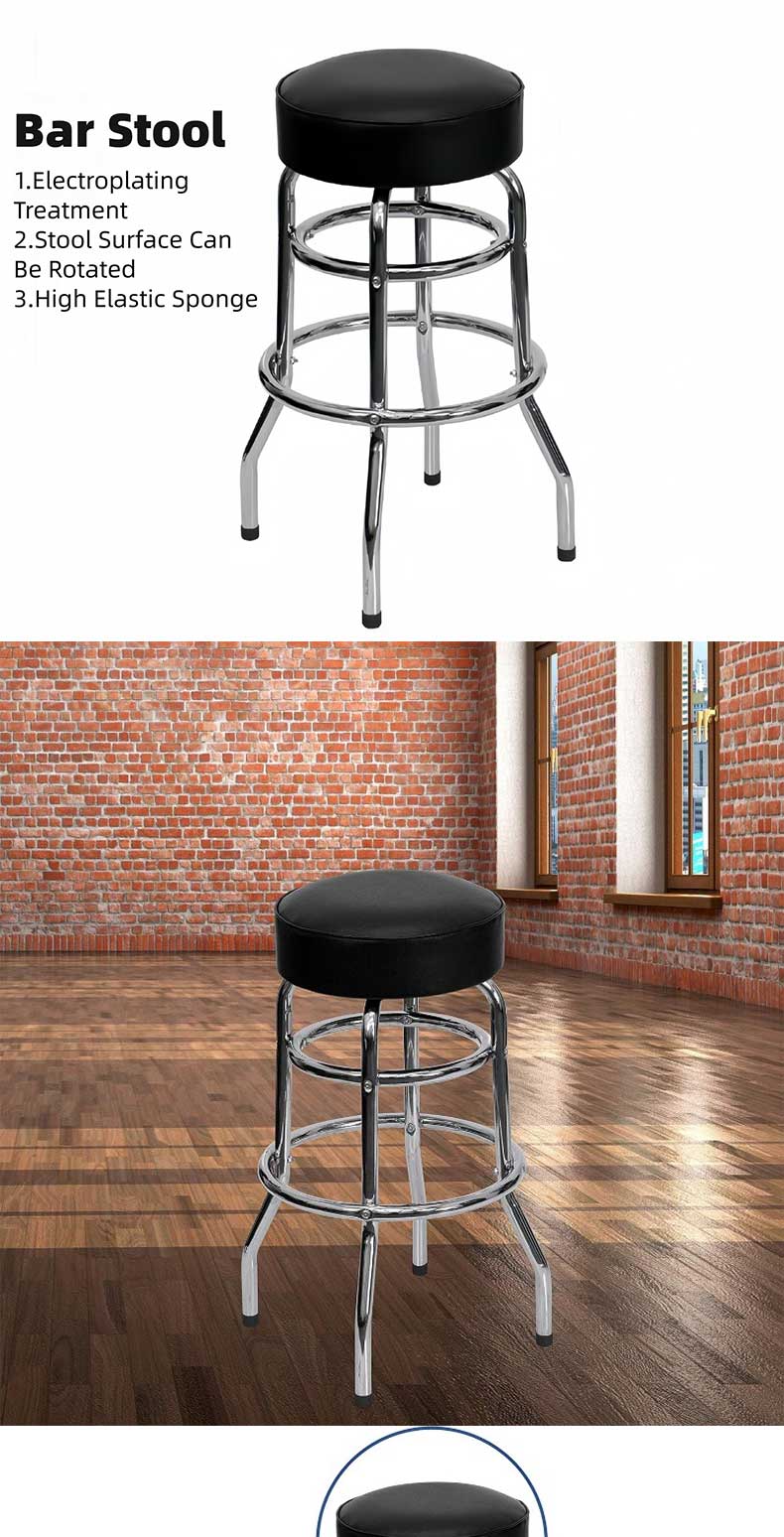 Bar Stools,Leather Counter Height Bar Stools,Custom Bar Stools Wholesale Metal Frame Minimalist Bar Stools PU Leather Round Seat for Home Bar