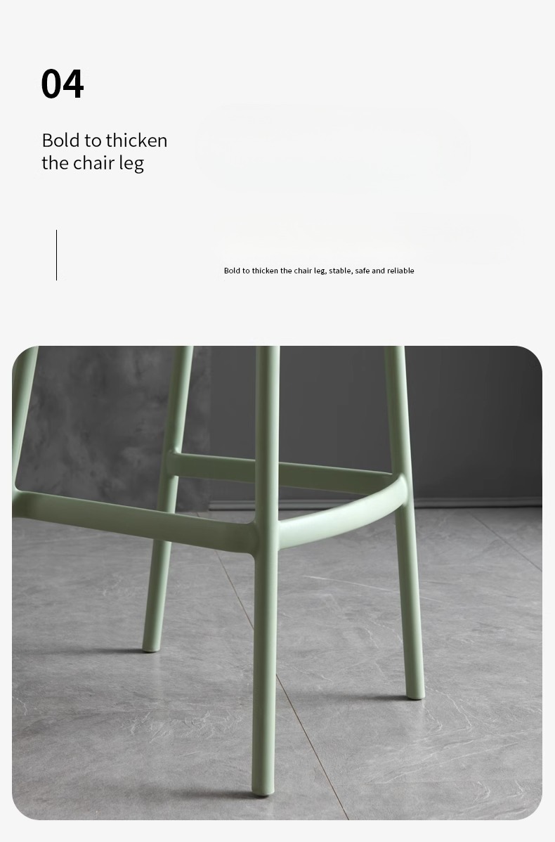 Modern Design Color Plastic High Chair Stacked Commercial Outdoor Coffee Shop Tables Chairs Popular for Dining Home Bar Use,Outdoor Bar Stools with Backs , Outdoor Bar Stools with Backs for Sale , Best Outdoor Bar Stools with Backs for Sale