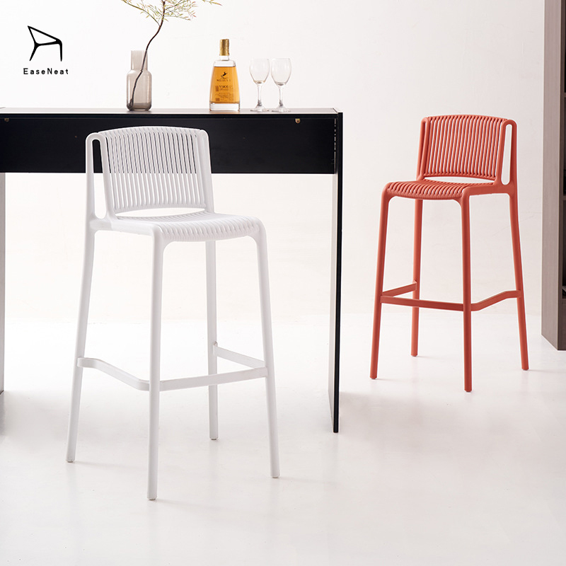 Manufacturer Modern Design Hot Sell Kitchen Counter bar Stool Sports Club bar Chair Colored Plastic High bar Chair