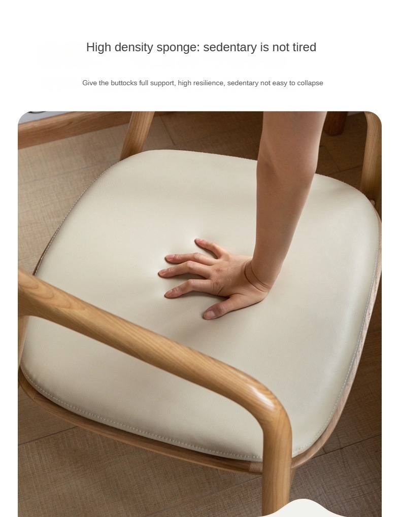 Book Chair , Wood Book Chair , Armrest Wood Book Chair,Leather Decor Solid Wood Dining Chair With Armrests Custom Color For Restaurant Living Room