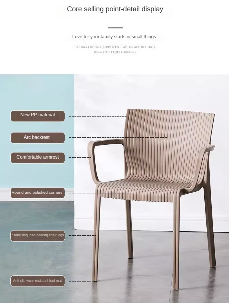 Cane Dining Chair , Plastic Cane Dining Chair , Thickened Plastic Cane Dining Chair,Thickened PP Cane Dining Chair Lightweight Strong and Perfect for Daily Dining
