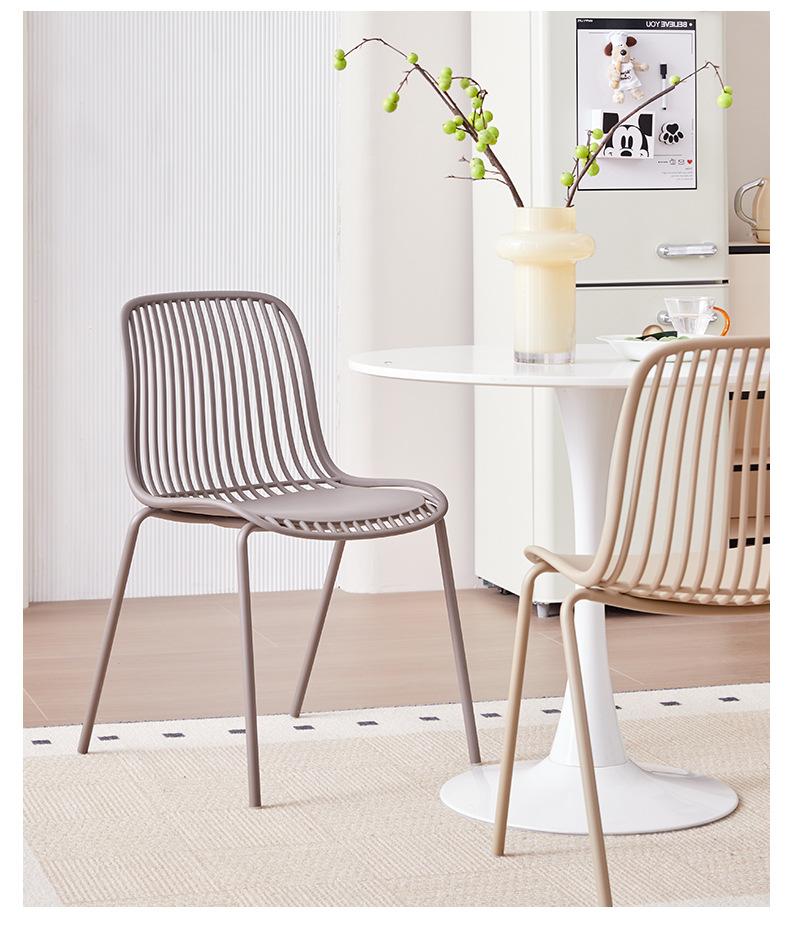 EaseNeat Modern Design PP Stacker Armless Outdoor Coffee Bar Chair for Restaurant Garden Mall Wholesale Party Dining Use,comfortable dining chairs , Backrest comfortable dining chairs , Simple Backrest Comfortable Dining Chairs