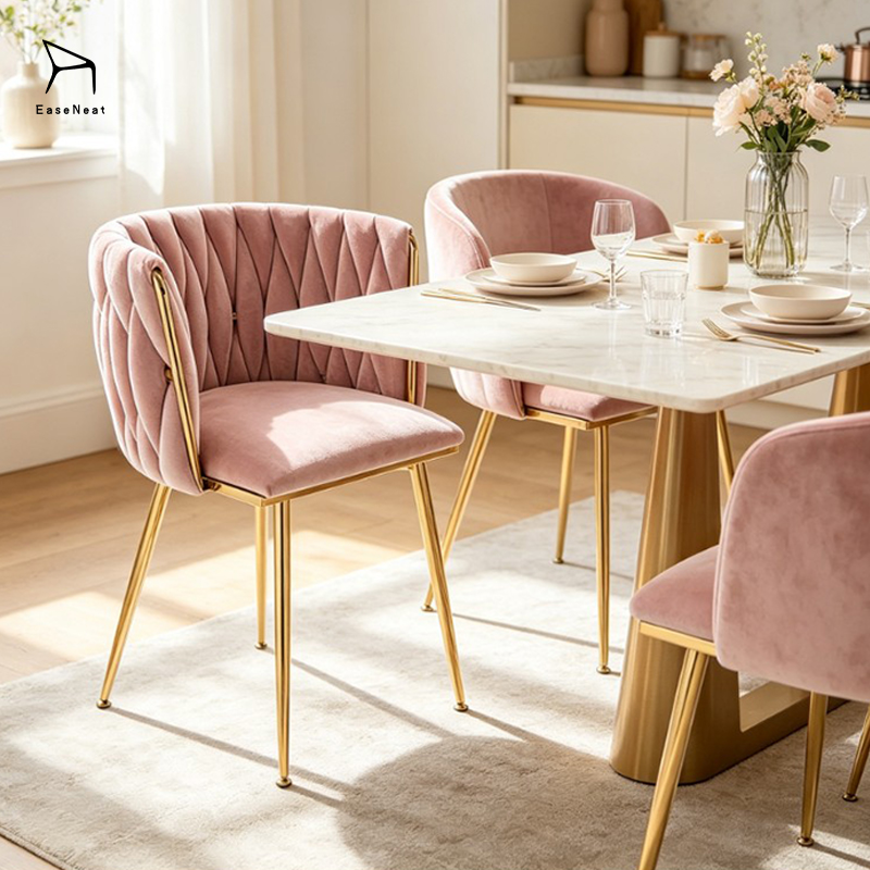 Velvet Dining Chair,Velvet Dining Chairs Set of 4,Pink Velvet Dining Chairs Wholesale High Quality Coffee Shop Chair Velvet With Metal Legs For Living Room And Dining Room