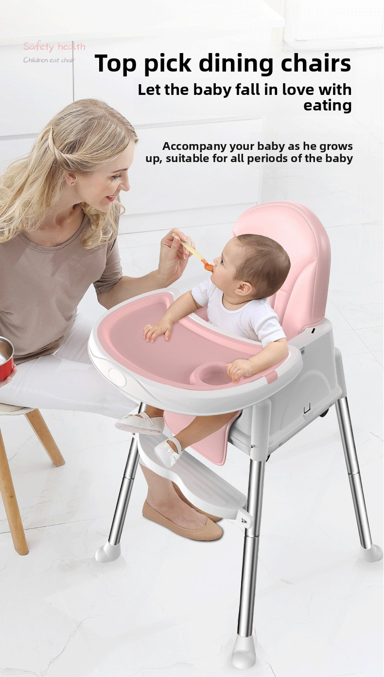 Baby Feeding Chair,White High Chair,Portable Feeding Chair Manufacturer Portable Multi Functional Plastic High Baby Feeding Chair with Tray