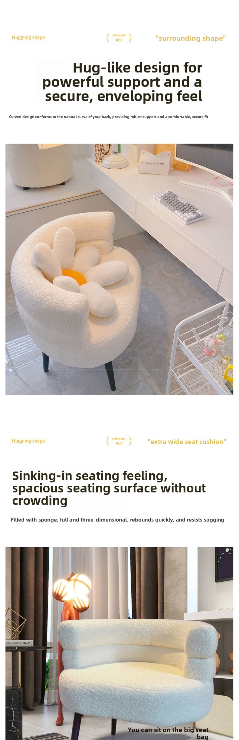 Lamb Wool Fabric Chairs,Woolen Blend Cloth Chairs,Living Room Chairs Supplier New Modern Living Room Furniture Lamb Wool Fabric Living Room Chairs Casual Sofa Chairs Dressing Table Stools