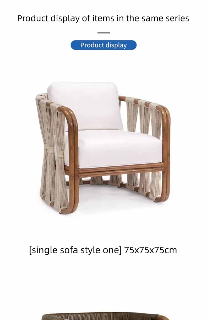 Single Sofa,Garden Chairs and Sofas,Sofa With Coffee Table Wholesale Aluminum Rattan Outdoor Garden Chair And Sofa Set All Weather for Courtyard Terrace Sofa
