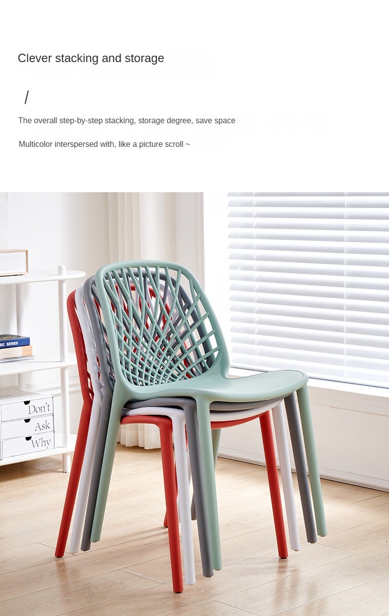 EaseNeat Modern Simple Design Color Stackable Plastic Dining Chairs for Restaurant Kitchen Cafe Hotel Family,Cheap Dining Chairs , Home Use Cheap Dining Chairs , Modern Home Use Cheap Dining Chairs