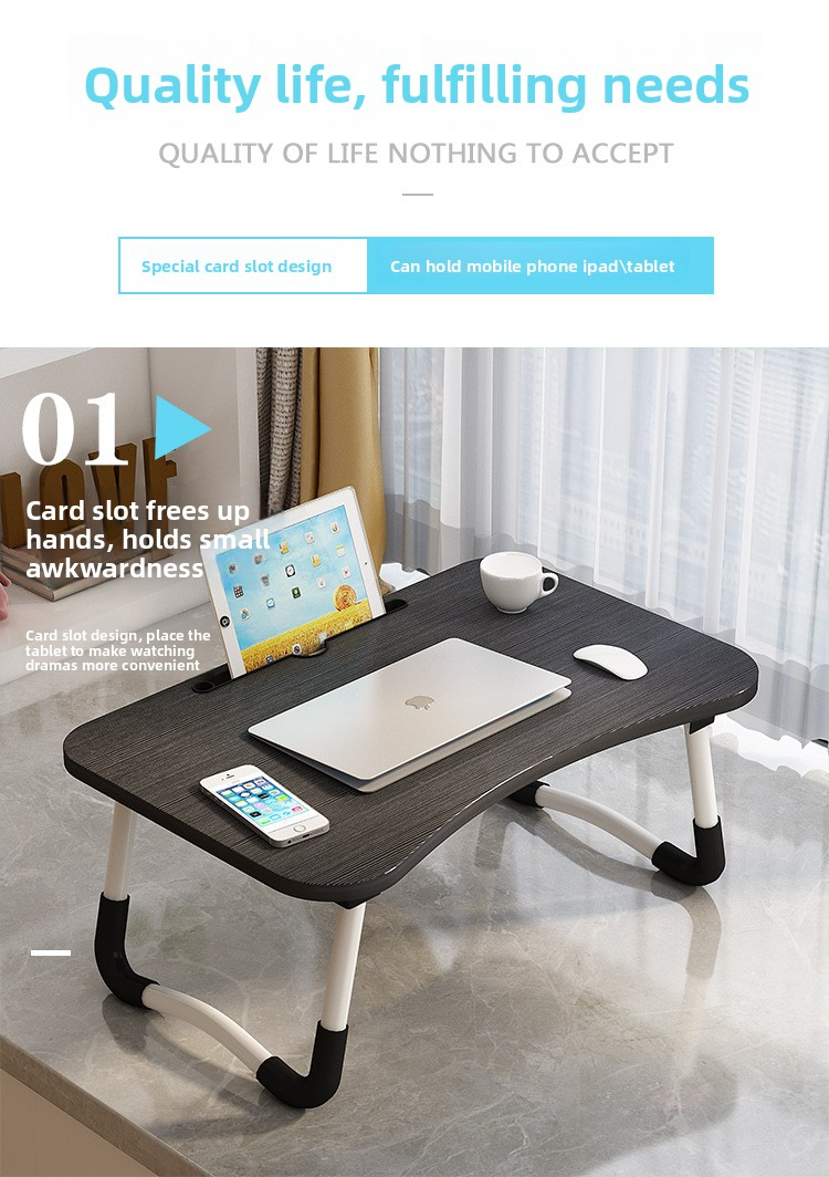 Wooden Folding Desk,Computer Desk,Computer Folding Desk Supplier Foldable Laptop Desk MDF Learning Notebook Holder for Bed With USB