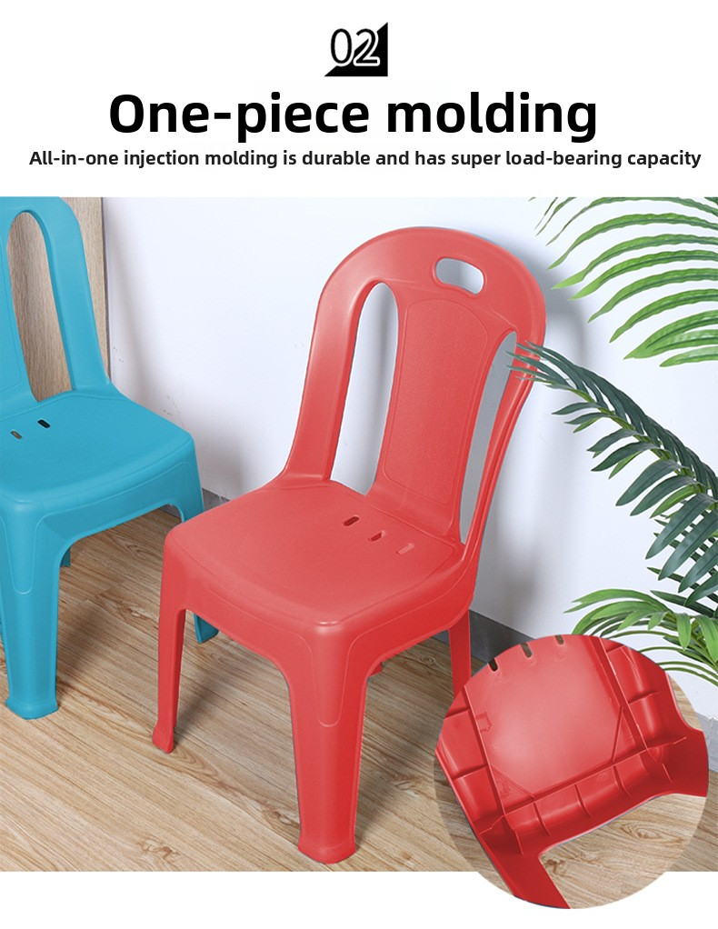 Plastic Chair,Blue Plastic Chairs,Hard Plastic Chairs A thickened back design provides enhanced strength and comfort
