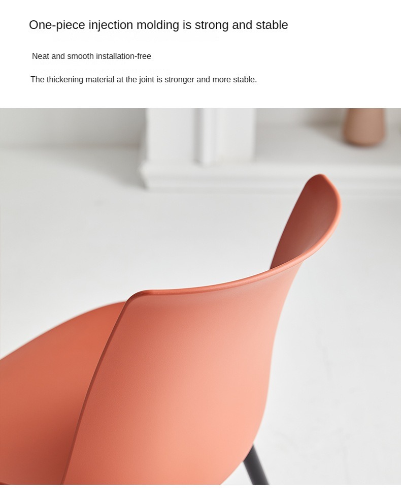 Manufacturer Wholesale Modern French Simple Black Plastic Dining Chair Armless with Imitation PU Leather for Home or Mall Use
