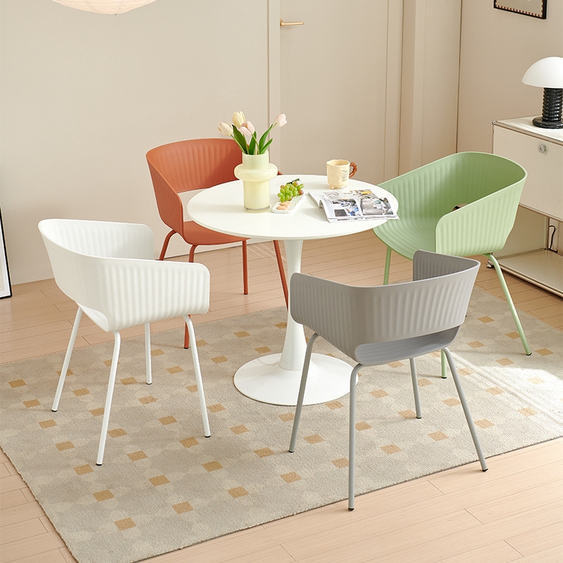 Modern Minimalist Plastic Coffee Chair Nordic Style Waterproof Easy Clean For Bistro Kitchen Counter