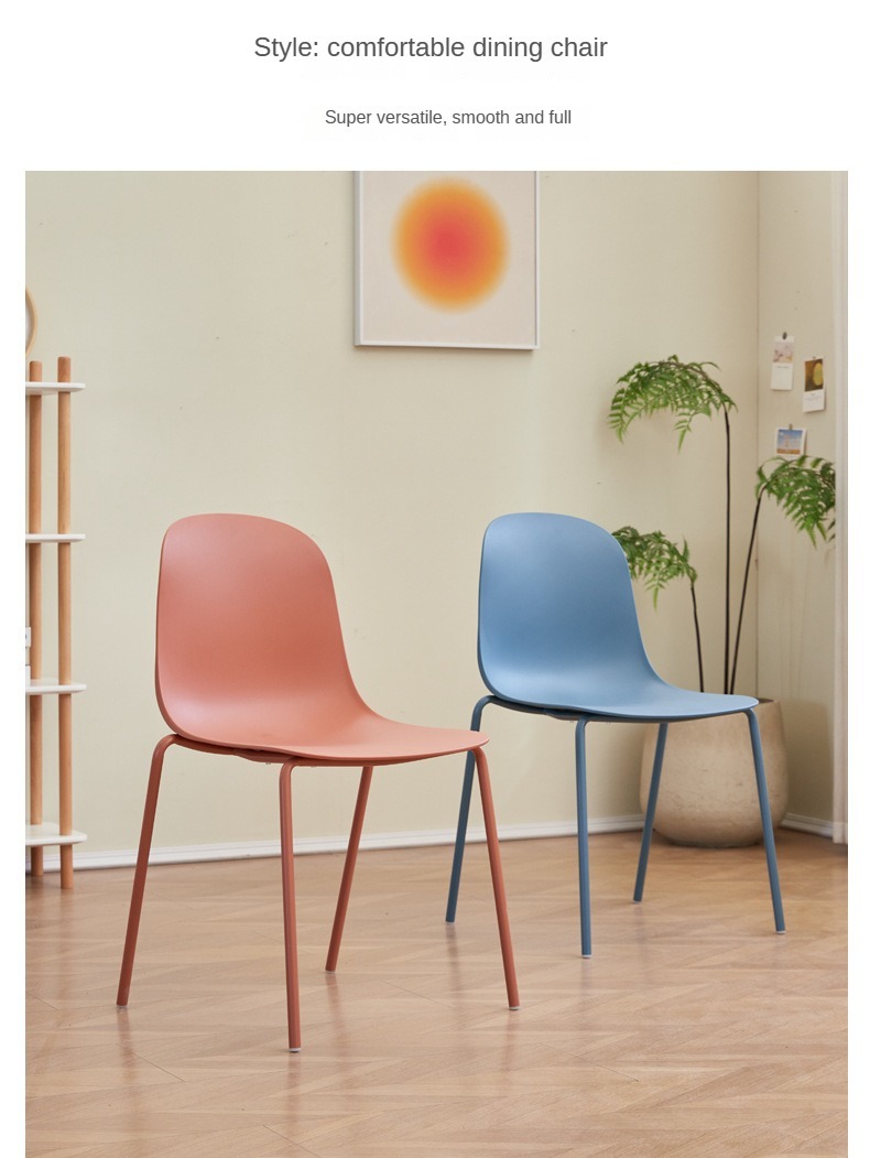 EaseNeat Stackable Plastic Dining Chair Modern Design Comfortable Home Furniture for Mall and Kitchen Use,Best Dining Room Chairs , Plastic Best Dining Room Chairs , Simple Plastic Best Dining Room Chairs