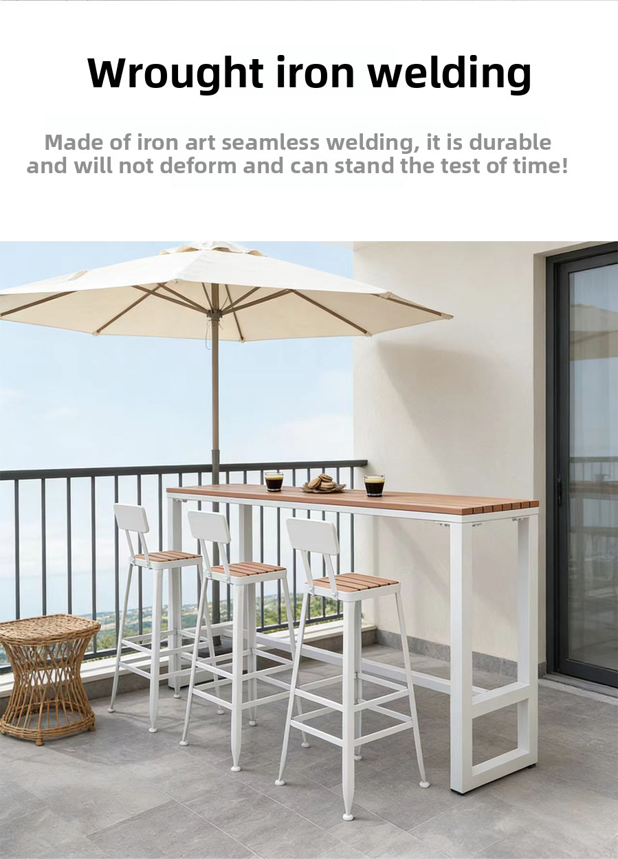 Bar Stool Table and Chair,Kitchen Table with Stools,High Bar Table with Stools Supplier Waterproof Metal High Bar Stool Set with Long Table for Patio Balcony Outdoor Table and Chair
