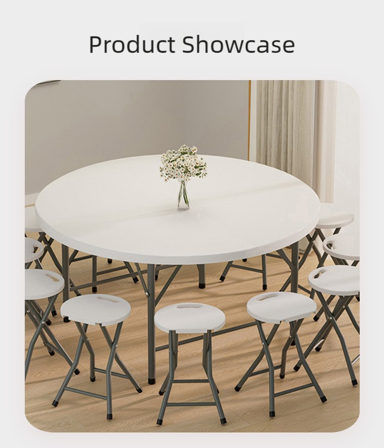 Plastic Table,Cheap Plastic Tables,Round Plastic Outdoor Table Wholesale Heavy Duty Foldable Round Plastic Table With Carry Handle for Party and Catering