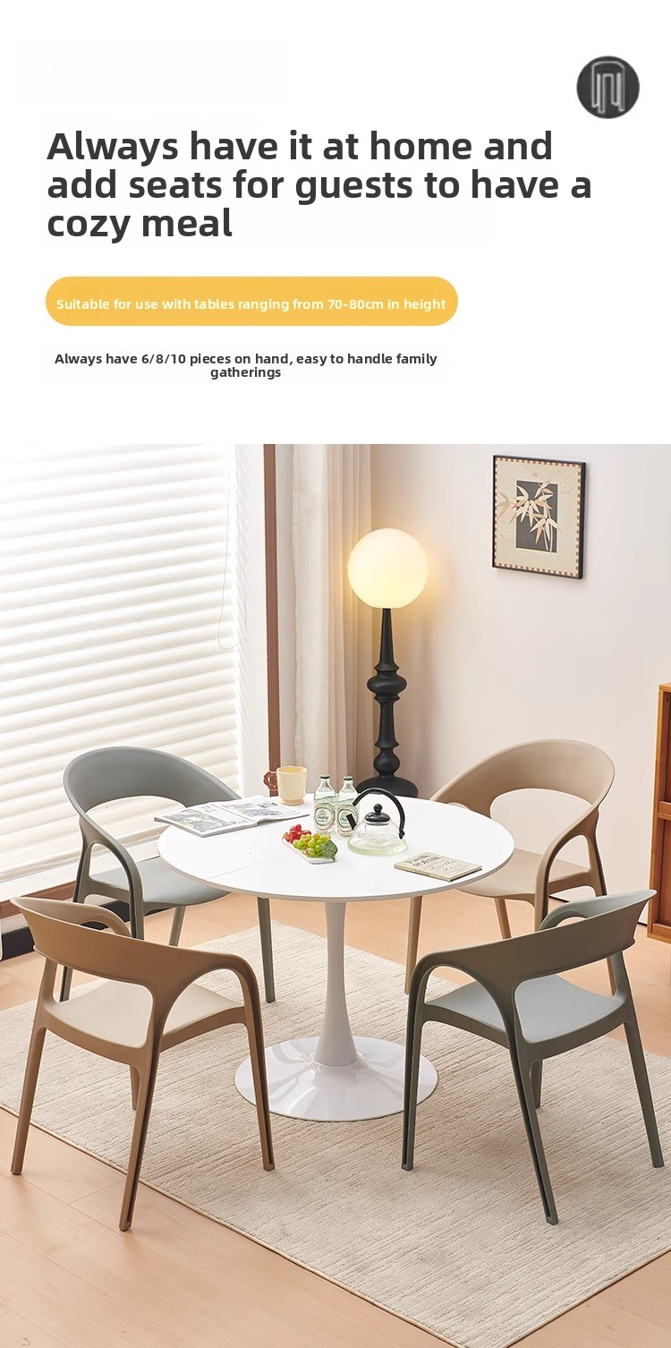 Plastic Dining Chairs,Modern Plastic Dining Chairs,Dining Chairs Set of 4 The stackable design allows for convenient storage and space-saving efficiency in any setting.