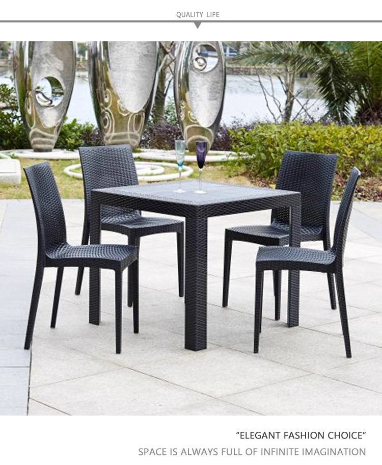 Plastic Table,Plastic Tables for Sale,Plastic Outdoor Dining Table Supplier Wholesale High-quality Modern Outdoor Strong Black Plastic Table That Can Be Stacked for Restaurants and Coffee Shops