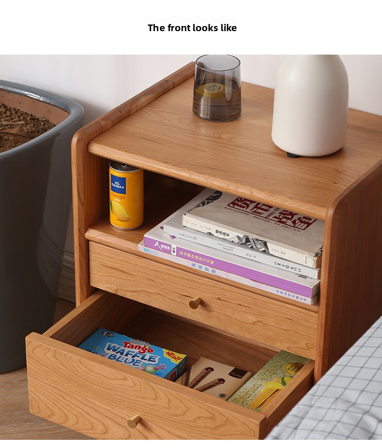 Nightstand,Bedside Table,Locker Nightstand Wholesale Modern Simple North American Cherry Solid Wood Nightstand Storage Cabinet Northern European Bedroom