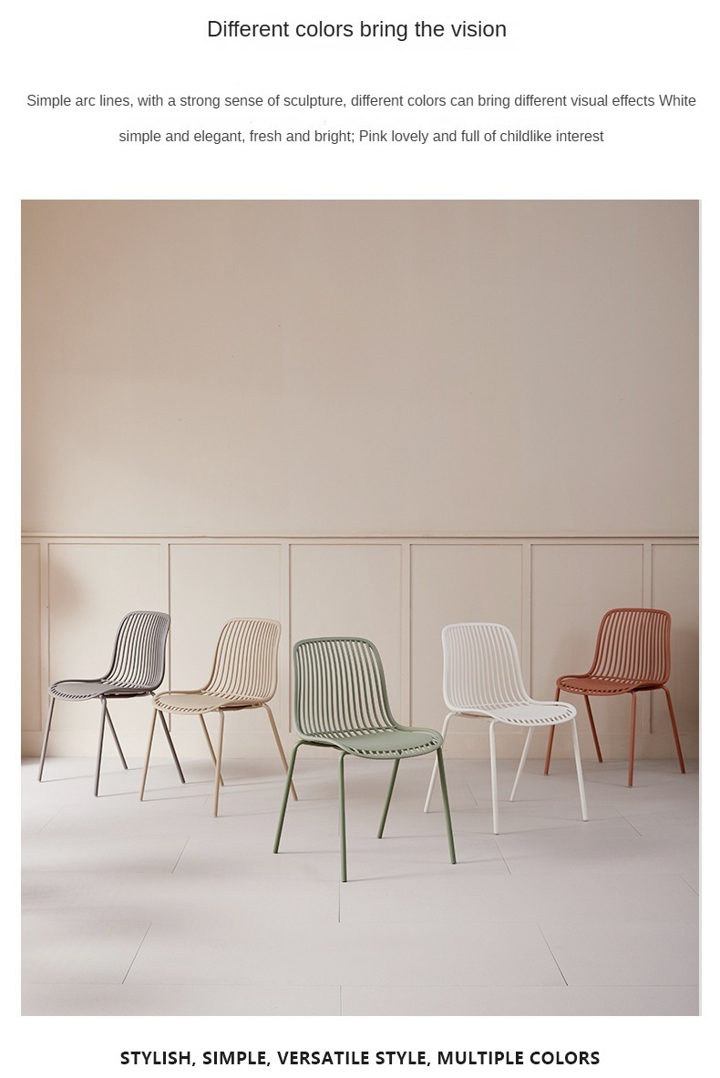 EaseNeat Modern Design PP Stacker Armless Outdoor Coffee Bar Chair for Restaurant Garden Mall Wholesale Party Dining Use,comfortable dining chairs , Backrest comfortable dining chairs , Simple Backrest Comfortable Dining Chairs