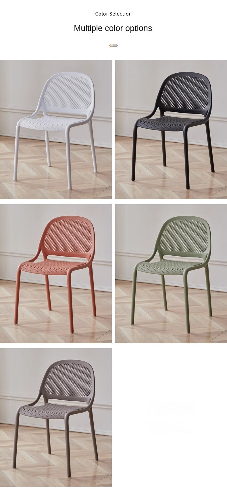 Supplier High Quality Plastic Dining Chairs with Fashion Backrest Design Stable Non-slip for Restaurants Living Rooms Malls,Dining Room Set , Black Dining Room Set , Plastic Black Dining Room Set