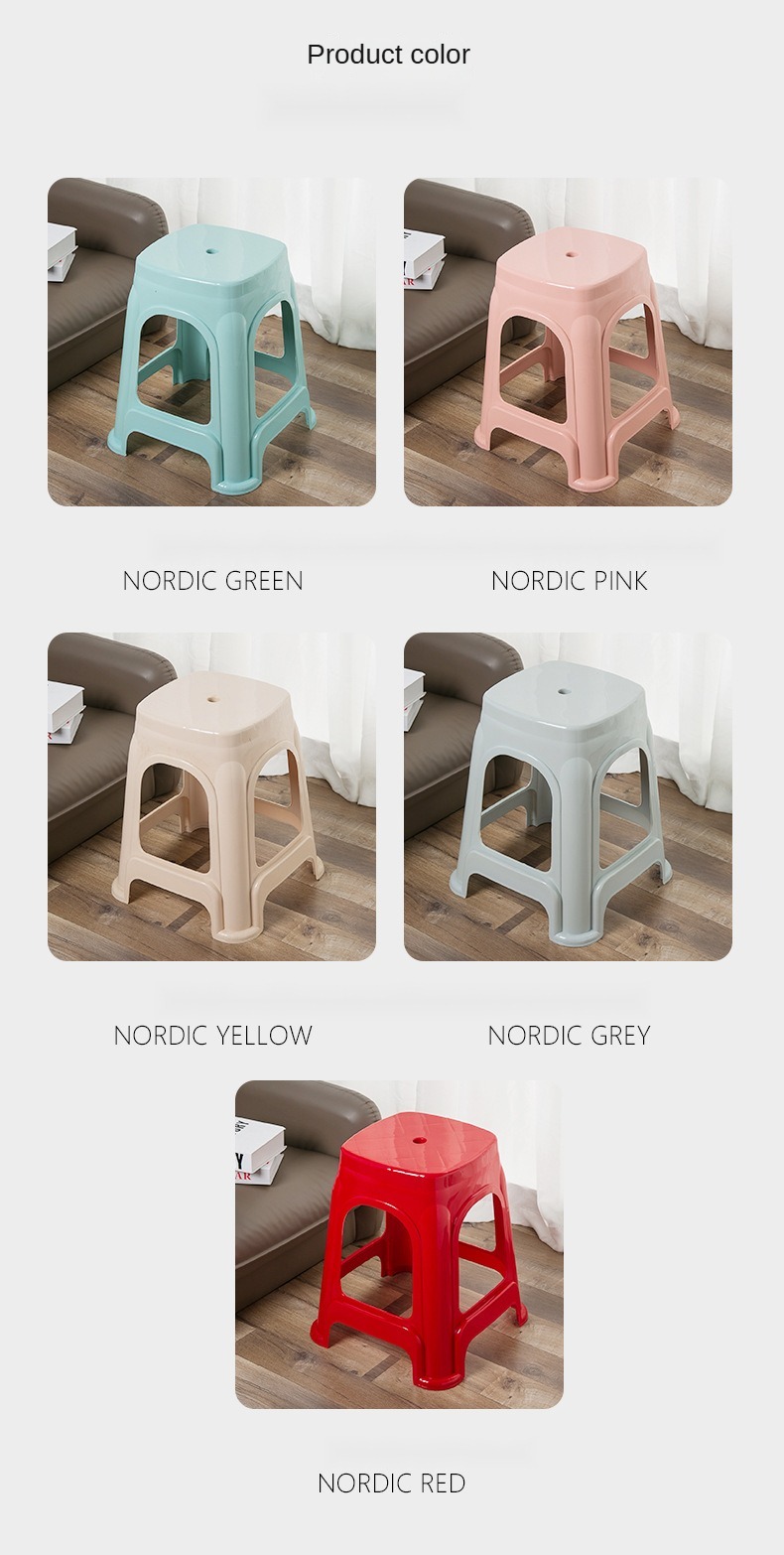 Chair Stool Plastic,Plastic Small Stool,Sitting Stool Plastic,Modern Thickened Portable Anti-Drop Plastic Chair Stool Wholesale Household Stackable Ottomans for Apartment Park School