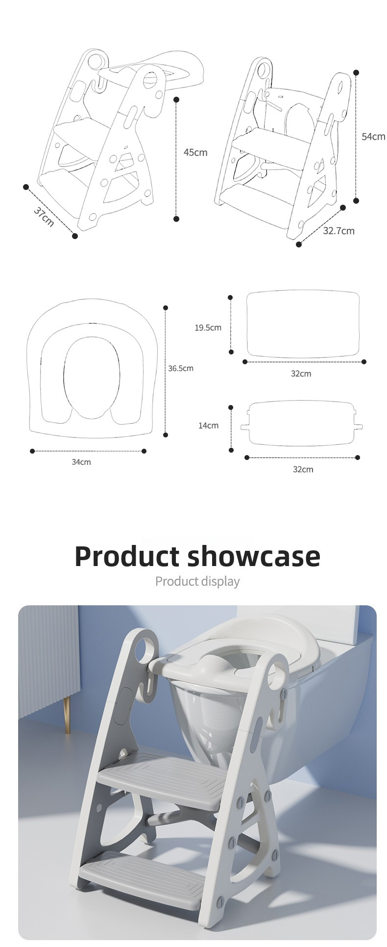 Toilet Ladder Baby,Potty Ladder,Plastic Potty Training Seat EaseNeat Manufacturers of Children Folding Bedpan Training Toilet Seat with Ladder Plastic Baby Toilet Ladder Baby Furniture