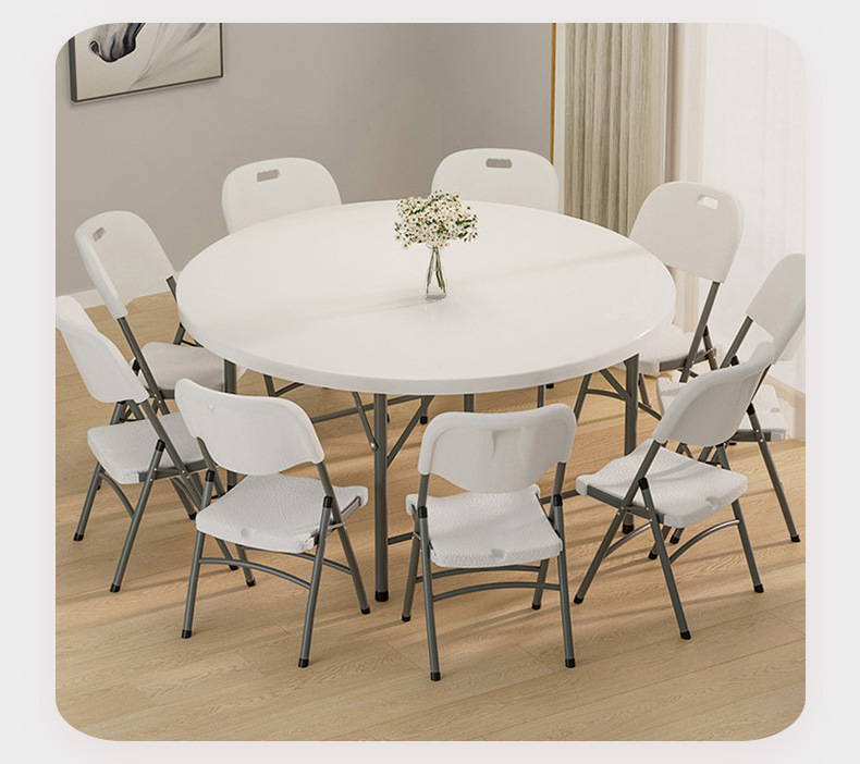 Plastic Table,Cheap Plastic Tables,Round Plastic Outdoor Table Supplier Modern White Foldable Round Plastic Table for Hotel Wedding and Garden