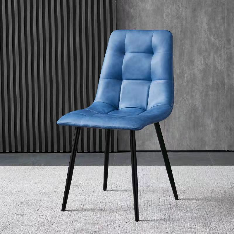Metal Dining Room Chair,Leather and Metal Chair,Soft Seat