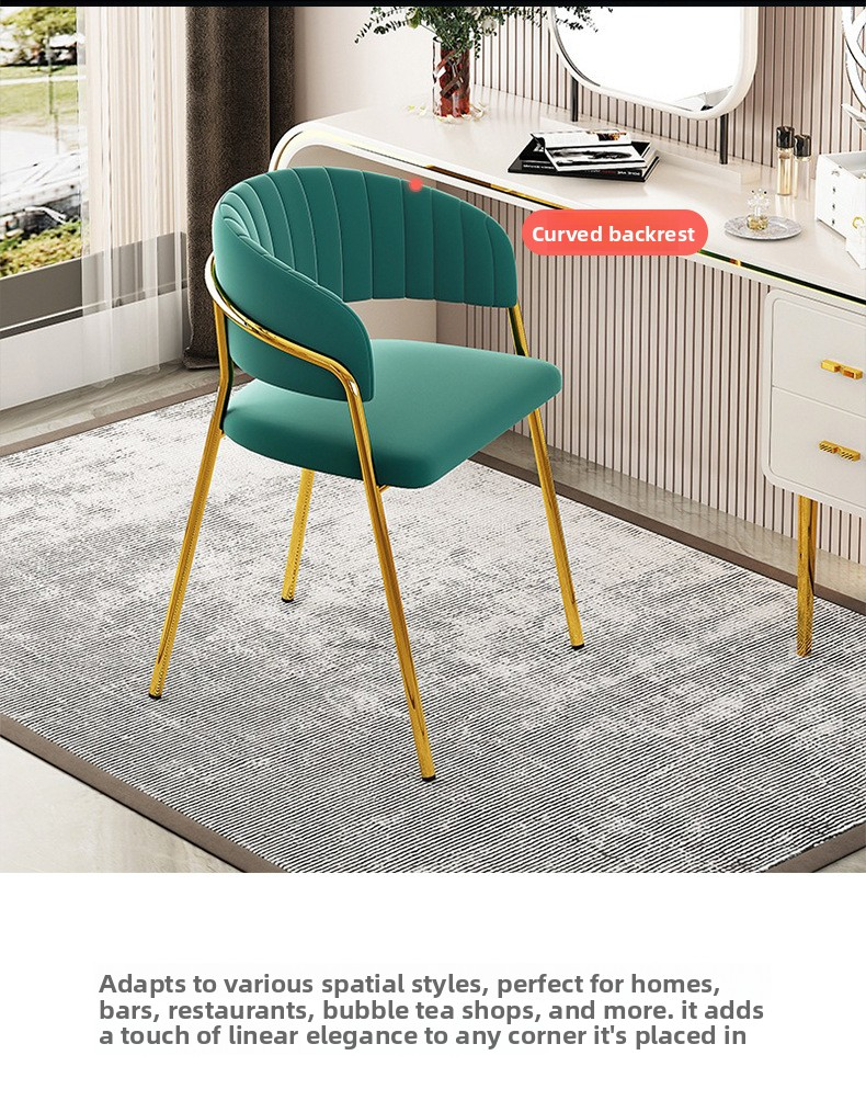 Velvet Dining Chair,Velvet Dining Chairs Set of 6,Green Velvet Chairs Dining Supplier Nordic Leisure Dining Chair With Armrest Backrest Metal Frame For Beauty Salon Home Use