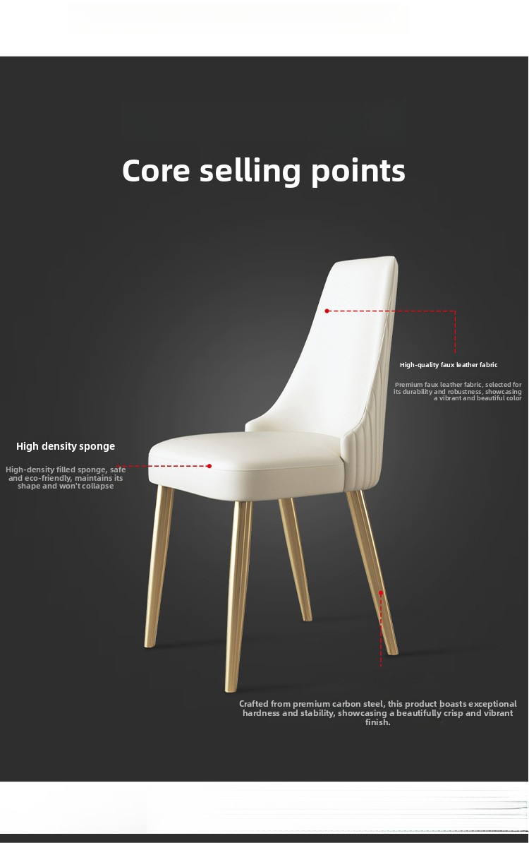 Leather Dining Chairs,Beige Leather Dining Chairs,Leather Dining Chairs with Arms Wholesale Balcony Furniture Modern Restaurant Chairs Nordic White Metal Dining Chairs