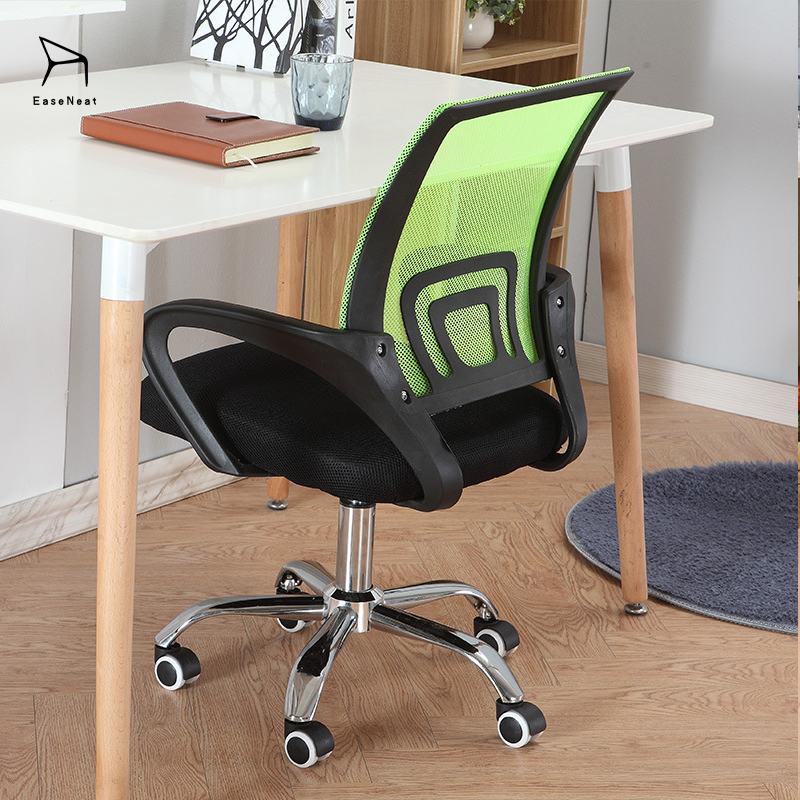Black Mesh Office Chair With Armrests And Height Adjustment For Study Room