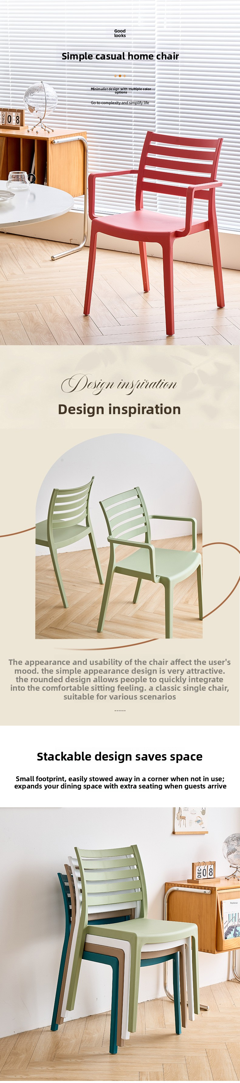Dining Chairs,Plastic Outdoor Dining Chairs,White Plastic Dining Chairs EaseNeat Supplier Plastic Dining Chairs Color Stacked Armrest Waterproof Living Room Outdoor Garden Activity Terrace Furniture