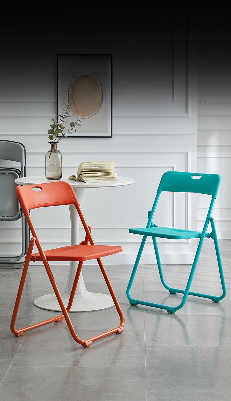 Wholesale Lightweight Thickened Plastic Dining Chairs Modern Metal Outdoor Furniture Foldable and Stackable for Home Use,Exhibition Chair , Folding Exhibition Chair , Thickened Folding Exhibition Chair