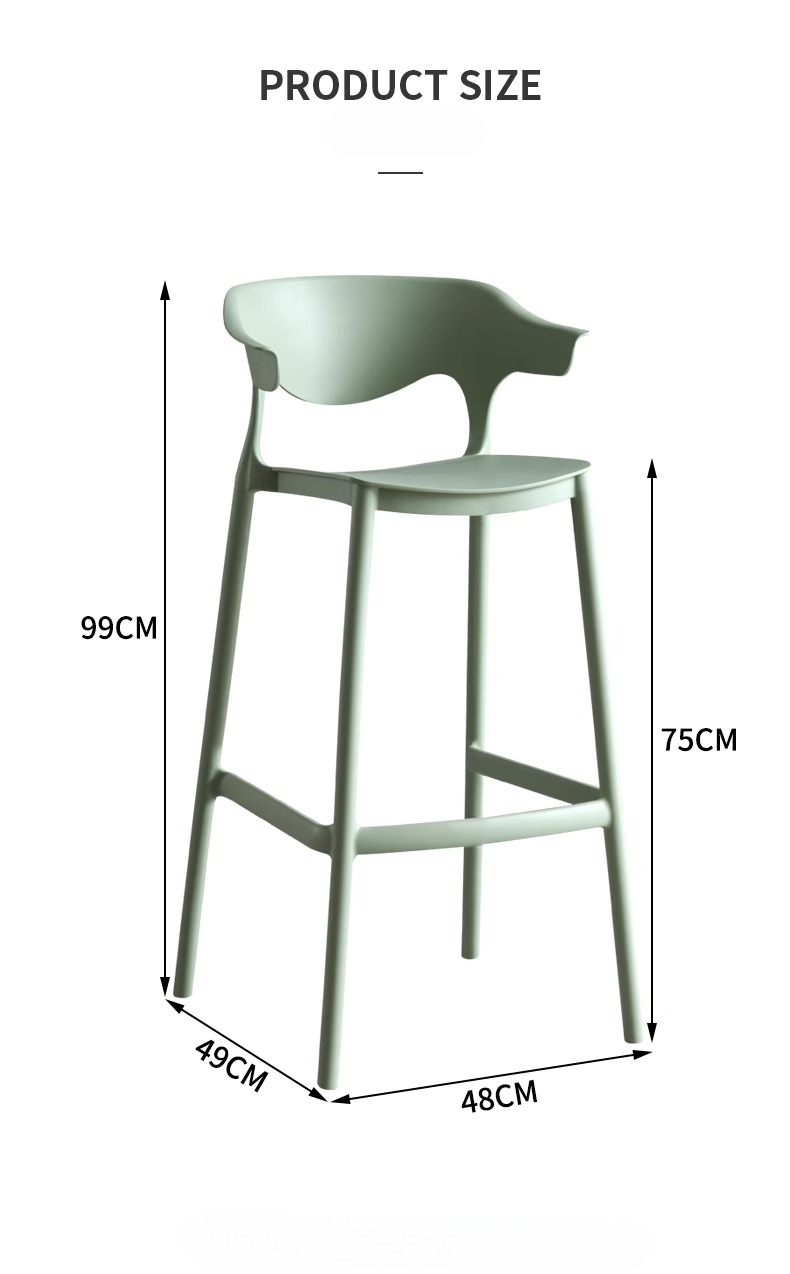 Wholesale Bar Chairs Plastic Counter High Stools Stackable Restaurant Modern Colored Outdoor Terrace Furniture for Coffee Shops,Outdoor Bar Stools with Backs , Outdoor Bar Stools with Backs for Sale , Best Outdoor Bar Stools with Backs for Sale