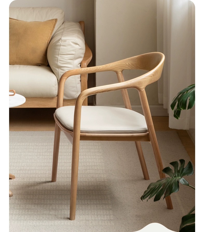 Book Chair , Wood Book Chair , Armrest Wood Book Chair,Modern Simple Solid Wood Dining Chair Walnut Color With Armrests For Home Hotel Bar