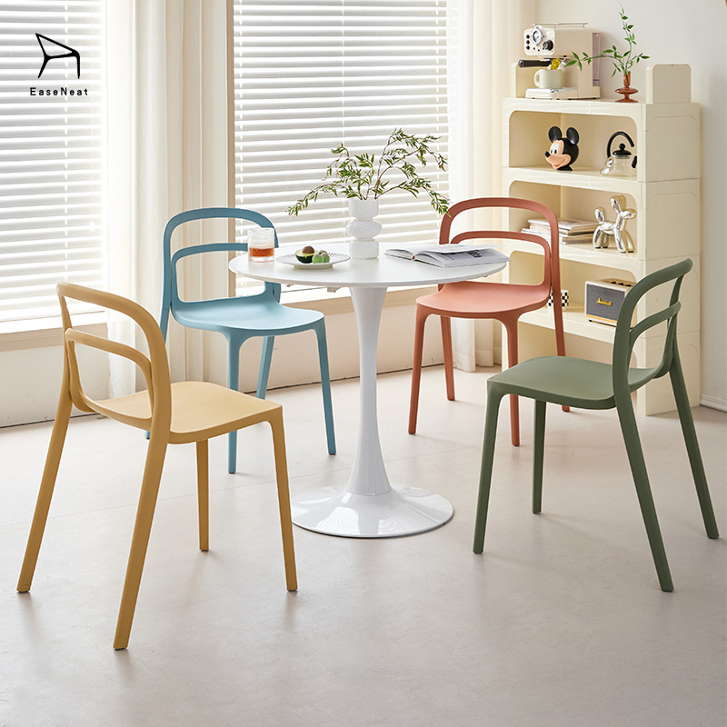 Modern Color Plastic Outdoor Dining Chairs White Home Furniture