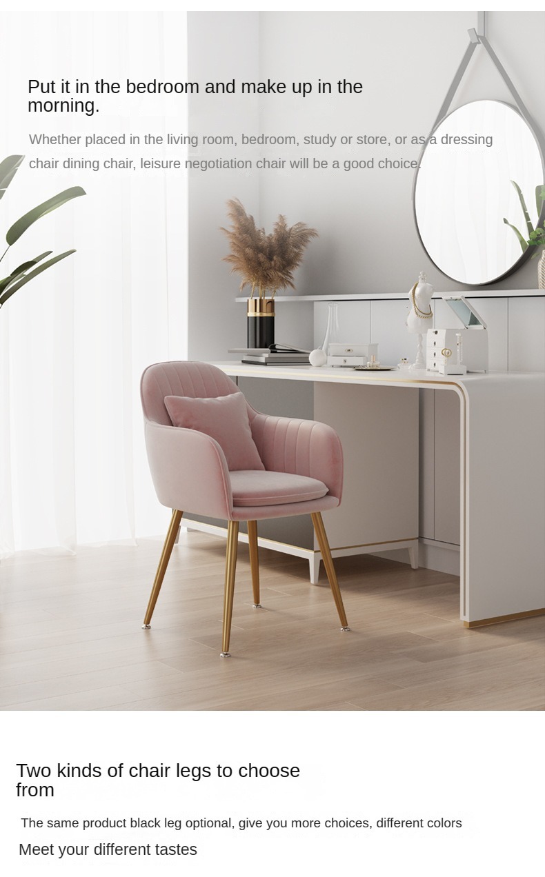 Makeup Chair , Modern Makeup Chair , Simple Modern Makeup Chair ,Pink Purple Green White Grey Makeup Chair Soft Cushion For Daily Beauty Routine