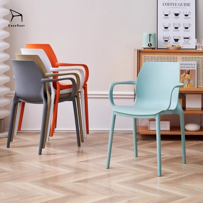 Supplier Thickened Plastic Dining Chairs With Stackable Backrests and Armchairs Are Modern for Dining Garden and Outdoor Use