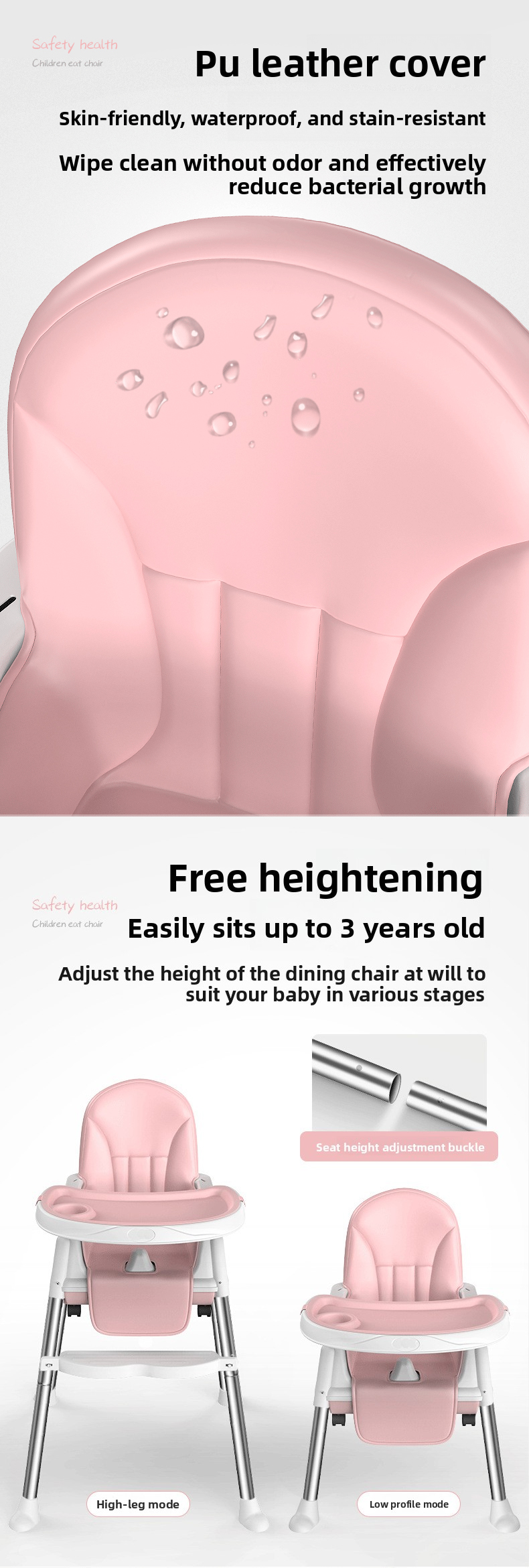 Baby Feeding Chair,White High Chair,Portable Feeding Chair Manufacturer Portable Multi Functional Plastic High Baby Feeding Chair with Tray