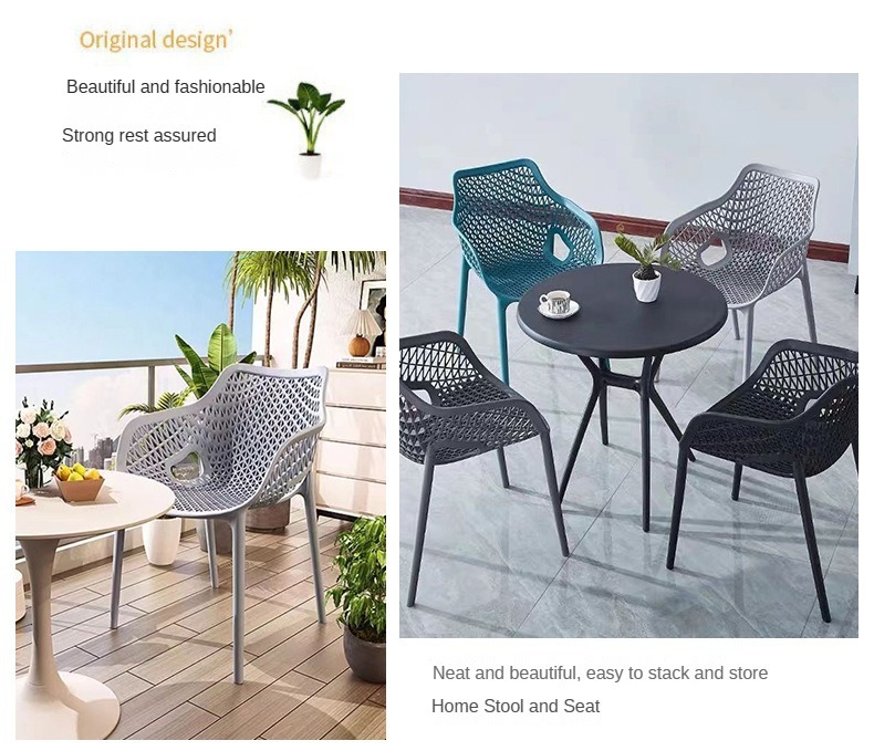Supplier Plastic Dining Chair with Backrest and Armrests Portable Modern Style for Indoor Outdoor Home Cafe Restaurant Patio Use,Modern Dining Chairs , Backrest Modern Dining Chairs , Comfortable Backrest Modern Dining Chairs