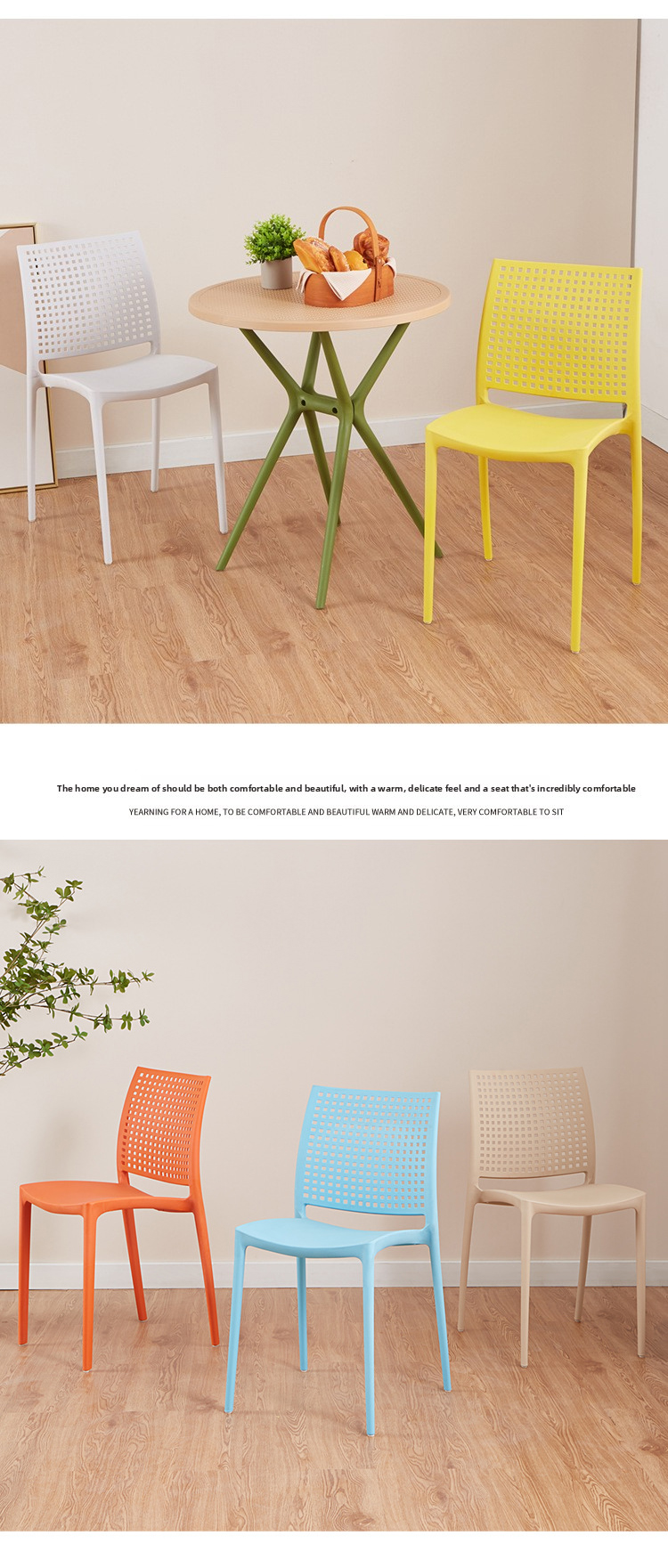Plastic Dining Chairs,White Plastic Dining Chairs,Plastic Outdoor Dining Chairs EaseNeat High Quality Stackable with Open Back for Home Hotel Restaurant Plastic Dining Chairs
