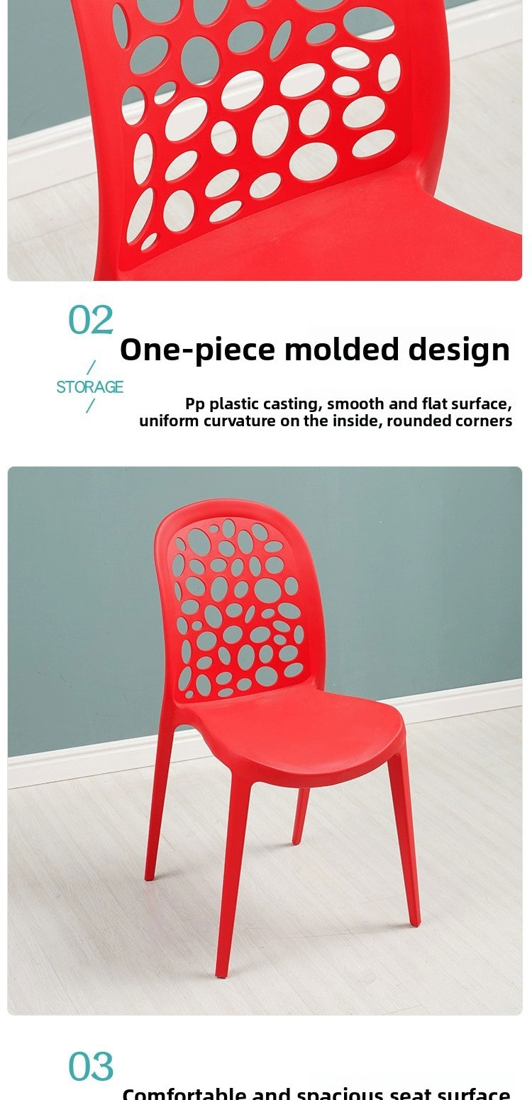 Plastic Dining Chair,Plastic Dining Chairs Set of 4,Green Plastic Dining Chairs EaseNeat Modern PP Living Room Kitchen With Backrest Hollow Seat Simple Dining Chair