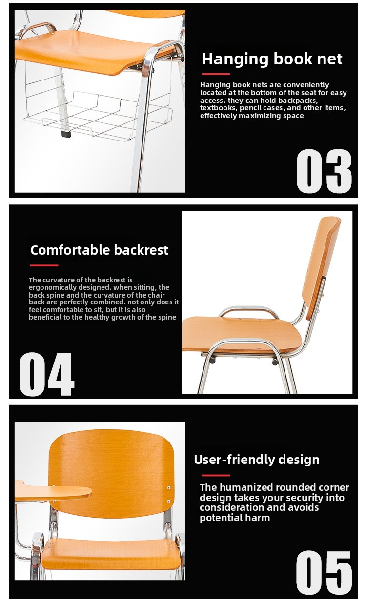 Student Desk and Chair,Classroom Chairs with Desk,Student Table and Chair Set Supplier Modern Solid Wood Student Desk and Chair Metal Frame High Quality Ergonomic Hall Dining Classroom Desk Chair