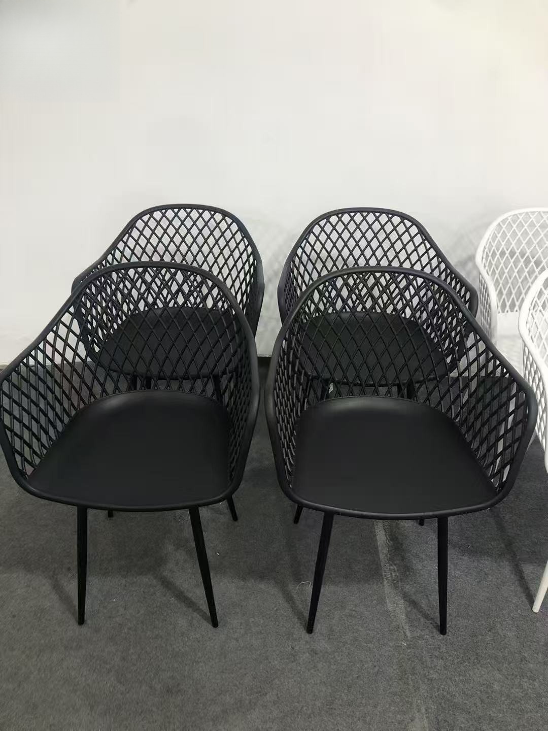 Plastic Dining Chairs,White Plastic Dining Chairs,Plastic Outdoor Dining Chairs EaseNeat Luxury Hollow Back Plastic Dining Chair for Bar Cafe Restaurant Commercial Use