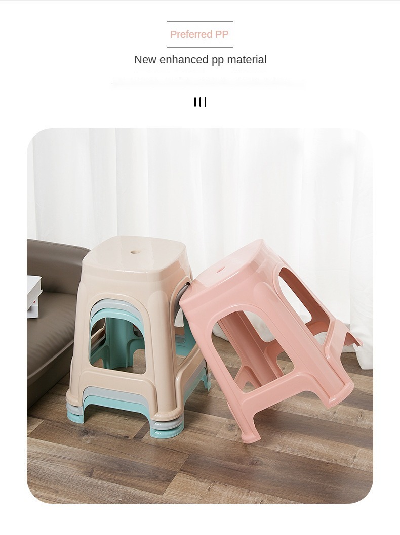 Chair Stool Plastic,Plastic Small Stool,Sitting Stool Plastic,Modern Design Plastic Chair Stool Thickened Portable Anti-Drop Household Stack for Bedroom School Apartment Workshop Wholesale