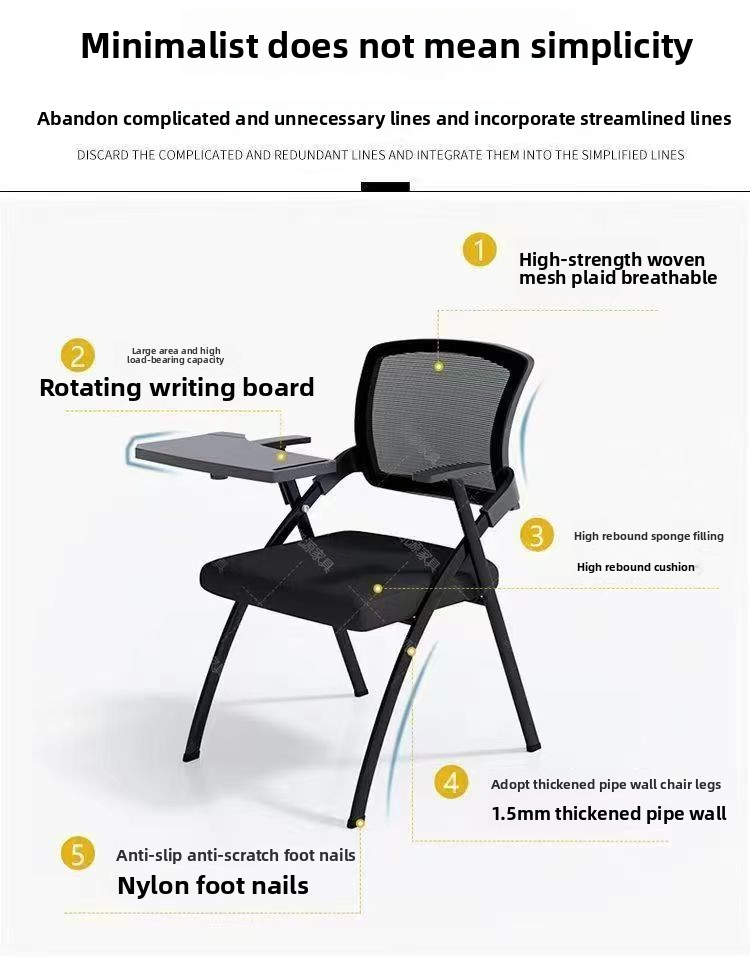 Office Chairs,Waiting Room Chairs with Arms,Quality Office Chairs EaseNeat Function Office Training Room Meeting Room Office Chairs Folding Chair with a Desk Board Meeting Study Chair