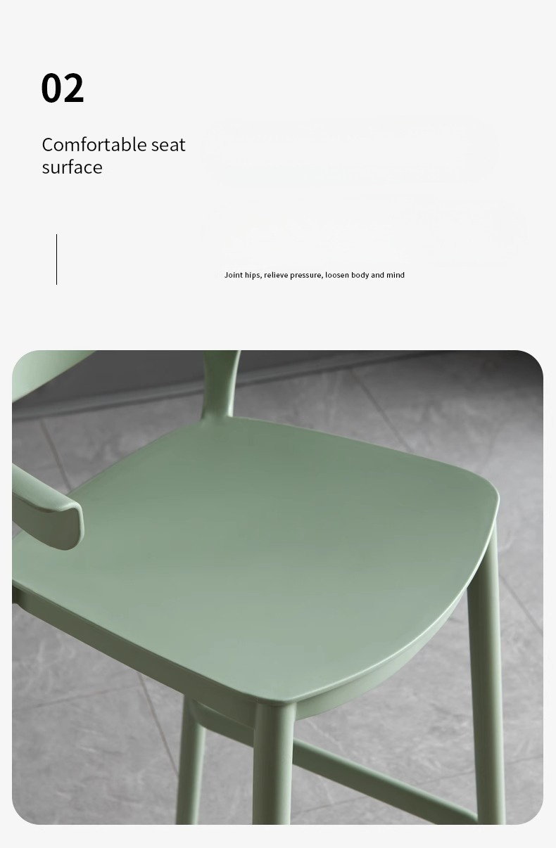 Modern Design Color Plastic High Chair Stacked Commercial Outdoor Coffee Shop Tables Chairs Popular for Dining Home Bar Use,Outdoor Bar Stools with Backs , Outdoor Bar Stools with Backs for Sale , Best Outdoor Bar Stools with Backs for Sale